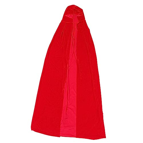 GAROZATION Halloween Umhang Zauberer Cape Cosplay Kostüm Bühnendekoration Party Cape Rot 130cm High-End von GAROZATION