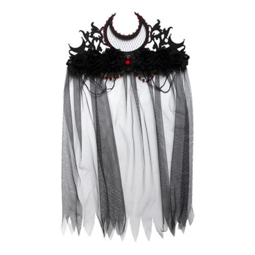 GAROZATION Halloween Krone Schleier Haarreif Für Damen Gothic Kopfschmuck Für Kostüm-party Und Cosplay Verstellbar Hochwertigem Material Für Vampire Und GAROZATION Halloween Krone Schleier Haarreif Für Damen Gothic Kopfschmuck Für Kostüm-party Und Cosplay Verstellbar Hochwertigem Material Für Vampire Und von GAROZATION