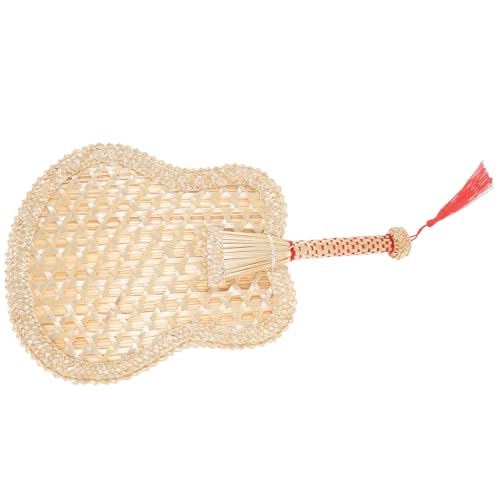GAROZATION Handgefertigter Strohhut Fächer Großer Chinesischer Handventilator Leicht Tragbar Kühlend und Dekorativ Geeignet für Sommer Outdoor Tanz und Wohnraumgestaltung Beige von GAROZATION