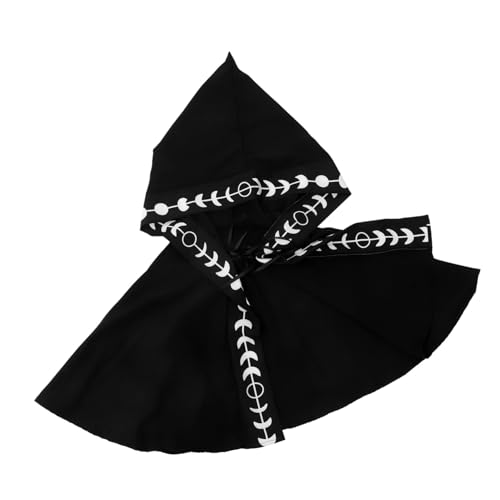 GAROZATION Halloween Mittelalterlicher Umhang Mit Kapuze Für Damen Und Herren Unisex Hexenhut Für Cosplay Und Partys Druckmotiv Für Halloween Und Themenveranstaltungen von GAROZATION
