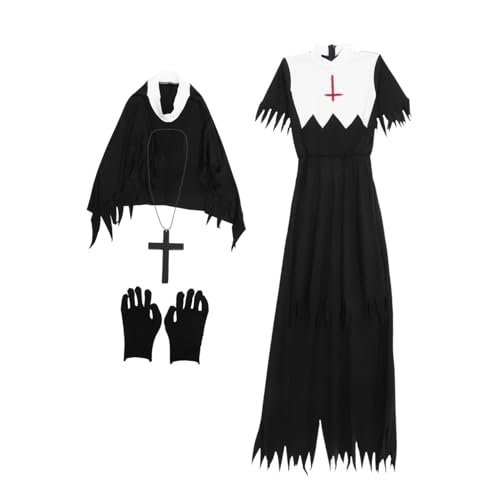 GAROZATION Halloween Kleid Halloween Zombie Nonne Kostü Für Halloween Horrorkostü Für Damen Cosplay Party Outfit Größe Xl Ideal Für Halloween Events Und Bühnenauftritte Halloween Kostüme GAROZATION Halloween Kleid Halloween Zombie Nonne Kostü Für Halloween Horrorkostü Für Damen Cosplay Party Outfit Größe Xl Ideal Für Halloween Events Und Bühnenauftritte Halloween Kostüme von GAROZATION