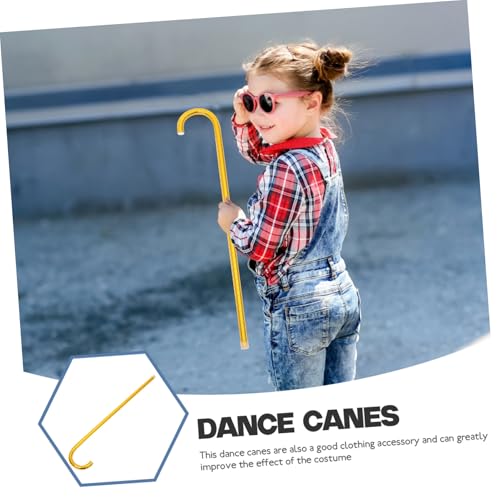 GAROZATION Jazz Tanzstock Gold Halloween Cosplay Gehstock Bühnenrequisite Leicht Robust Wiederverwendbar Party Deko Zubehör für Mädchen von GAROZATION