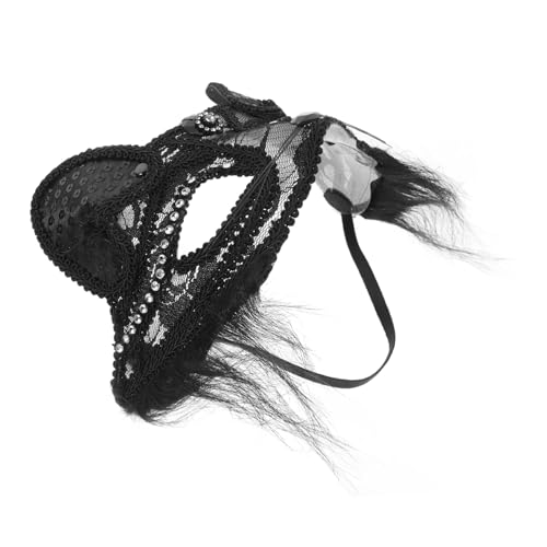 GAROZATION Katzenmaske Halloween Maskenball Katzen Outfit Maske Pelzige Katzengesichtsmaske Partymaske Damenparty Realistische Katzenkostümmaske Kostüm Cosplay Maske Halloween von GAROZATION