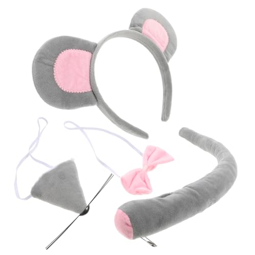 GAROZATION 1 Set Mauskostüme Für Jungen Und Mädchen Party-set Mausohren Stirnband Nase Und Fliege Zubehör von GAROZATION