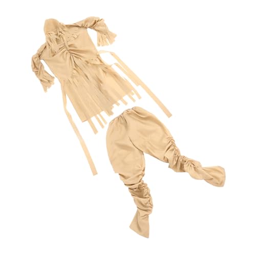 GAROZATION Mumienkostüm Maskenkostüm Horrorclownkostüm Ägyptenkostüm Maskenkostüm Clownoutfit Horrorkostüm Zombiepuppenkostüm Horrorrobekostüm Polyester Beige von GAROZATION