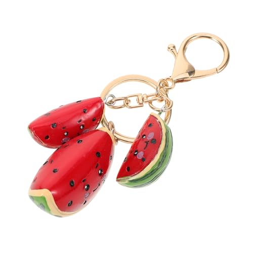 GAROZATION Niedlicher Wassermelonen Schlüsselanhänger aus Legierung und Harz Mini Fruchtmotiv Anhänger Modischer Schlüsselring und Taschenanhänger Sommerliches Accessoire für Rucksack und von GAROZATION