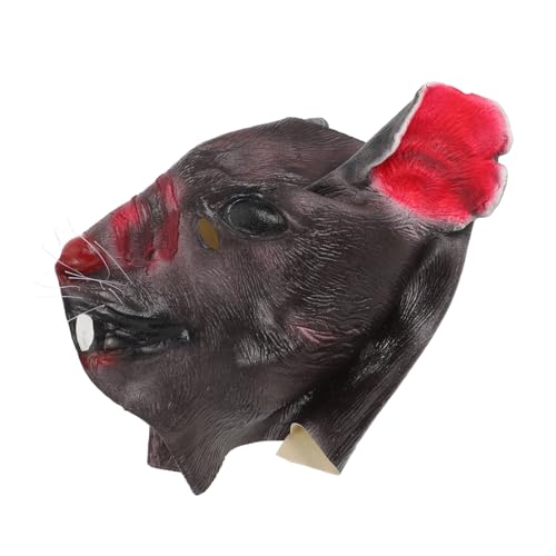 GAROZATION Realistische Maus Tierkopf Kostüm Zubehör für Halloween Karneval Fasching Langlebige Rattenkopf Verkleidung für Erwachsene von GAROZATION
