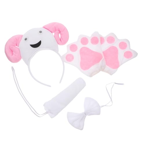 GAROZATION Schaf Stirnband Flauschiges Tier-cosplay Stirnband Mit Lammohren Schafkostüm Für Ziegenstirnband Und Handschuhe Weihnachtstierkostüm Plüsch-schaf-kostüm Stoff GAROZATION Schaf Stirnband Flauschiges Tier-cosplay Stirnband Mit Lammohren Schafkostüm Für Ziegenstirnband Und Handschuhe Weihnachtstierkostüm Plüsch-schaf-kostüm Stoff von GAROZATION