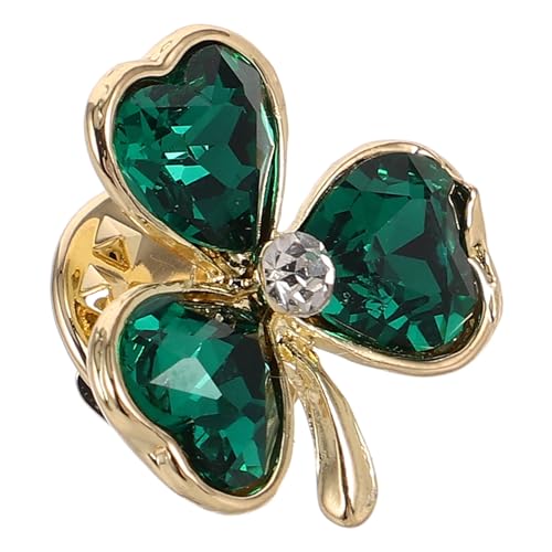 GAROZATION St. Patrick's Day Kleeblatt-anstecknadeln, Dreiblättriges Kleeblatt-brosche, Strass-kristallbrosche, Funkelnde Perlen-sicherheitsnadel Für Irischen Festival-schmuck von GAROZATION