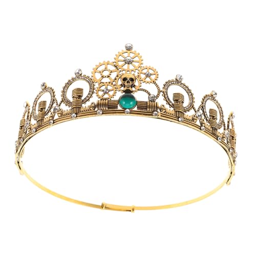 GAROZATION Steampunk Haarreif mit Schädel und Zahnrädern Leichter Vintage Look mit Funkelnden Strasssteinen Komfortables Kopfband für Karneval Maskerade und Themenpartys von GAROZATION
