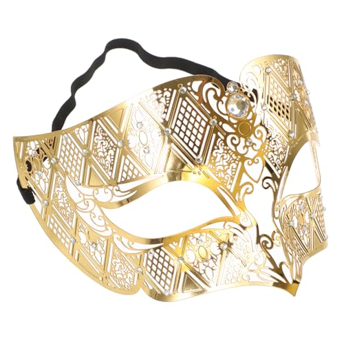 GAROZATION Vollmaske Halbgesichtsmaske aus Strasssteinen und Metall Maskenset dekorative Party-Halloweenmaske für Damen von GAROZATION