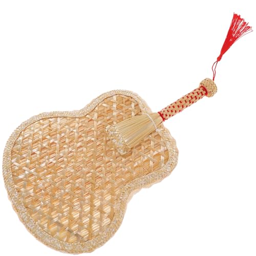 GAROZATION Stroh Handgewebter Vintage Fächer Natürlicher Leichter Handventilator für Sommer Rustikaler Chinesischer Stil Tragbarer Sommer-handfächer für Unterwegs und Dekoration von GAROZATION