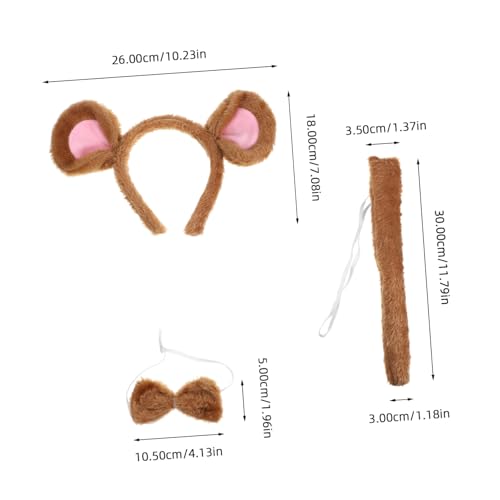 GAROZATION Teiliges Kostüm Set für Mädchen mit Plüsch Ohren Haarreif und Fliege Süßes Tierkopfband für Fasching Karneval Halloween Cosplay Geburtstagsfeier und Maskerade von GAROZATION
