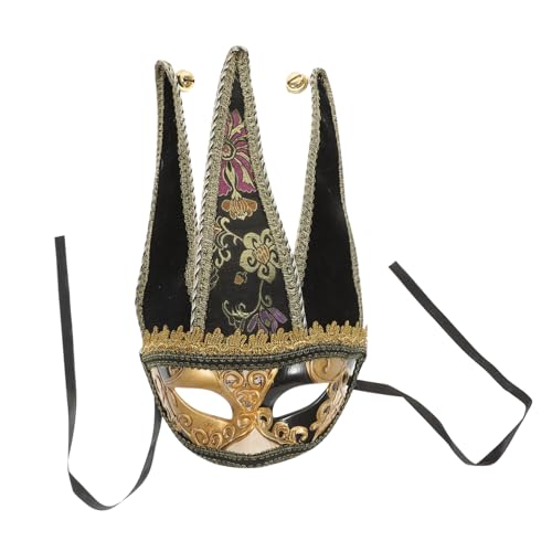 GAROZATION Venetianische Herren Halbmaske Für Karneval Stilvolle Schwarze Maske Mit Zufälligem Muster Für Maskenball Und Fasching Ideal Für Kostümpartys Und Festlichkeiten von GAROZATION