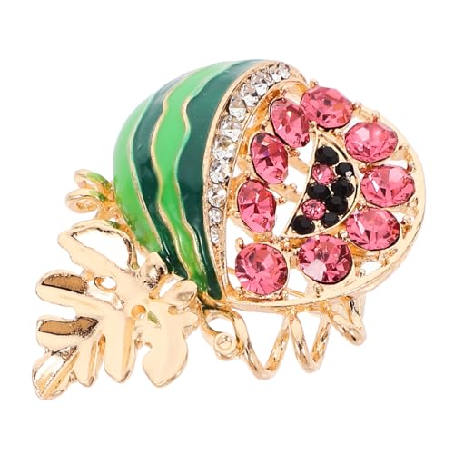 GAROZATION Wassermelonen Brosche Retro Schal Clips Cardigan Pin Wassermelonen Schal Pin Cardigan Clip Wassermelonen Revers Clip Bling Brosche Pin Kleidung Clips Schal Kragen Clips Brosche von GAROZATION