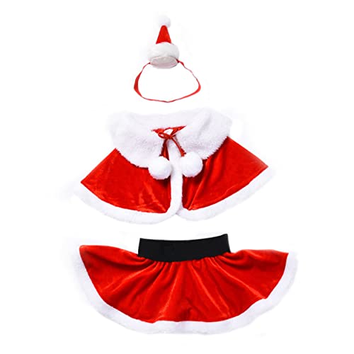 GAROZATION 3 Teiliges Weihnachtskostü Set Für Santa Claus Outfit Mit Rock Und Umhang Für Festlichkeiten Und Cosplay Ideal Für Weihnachten Und Festliche Anlässe von GAROZATION
