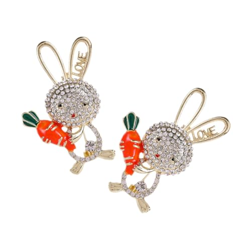 GAROZATION üße Kristallkaninchen Brosche Für Damen Und ädchen Vintage Tier Brosche Mit Strass Karotten Kostü Zubehör Für Weihnachten Abschlussfeier Und Ostern Bunte von GAROZATION