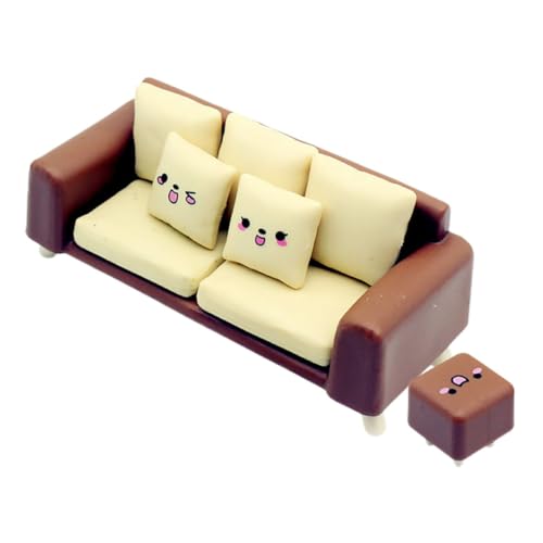 1 Satz Sofaset für Puppenhaus DIY Wohnzimmermöbel Teiliges aus Kreativem Design für Dekoration und Fotografie Passend zu Anderen Miniaturaccessoires von GARVALON