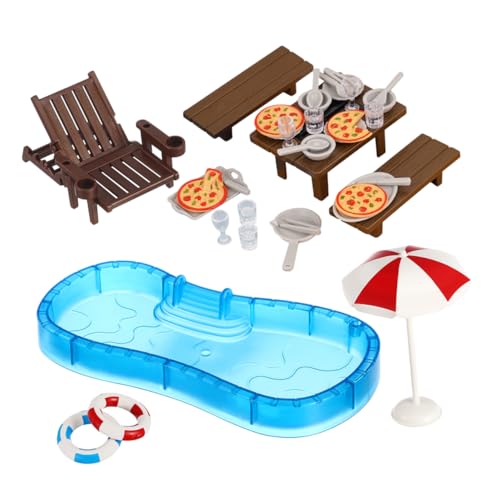 2 Sätze Puppenhaus Zubehörset mit Schwimmring und Strandliege für Kreatives im Puppenhaus Realistisches Design für Unvergessliche Spielmomente 2 Sätze Puppenhaus Zubehörset mit Schwimmring und Strandliege für Kreatives im Puppenhaus Realistisches Design für Unvergessliche Spielmomente von GARVALON