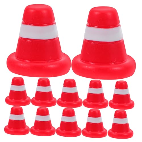 20 Stück Teiliges Mini Verkehrsschilder Pylonen Realistische DIY Dekoration für Mikro Landschaften Büro und Kinderzimmer Lernspielzeug für Kreative Projekte und von GARVALON