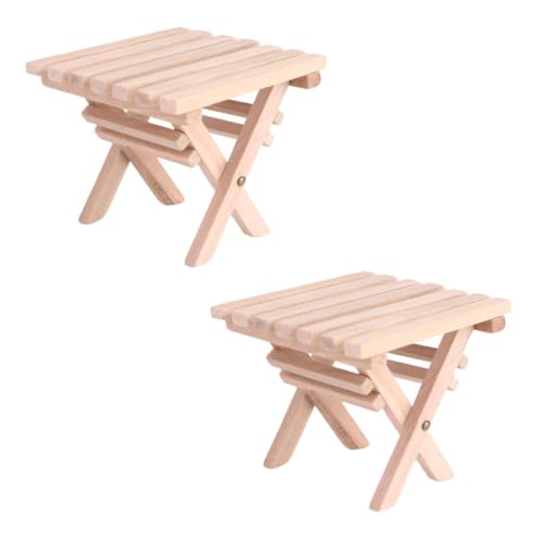 2Stücke Mini Klapptisch Miniaturmöbel für Puppenhaus Faltbarer Deko Mini Modelle und Kreative Landschaften von GARVALON