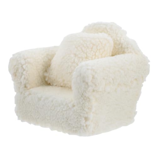 Dollhouse Mini Sofa mit Kissen Gemütliches Einzelsofa für Puppenhaus Dekoration Wohnzimmer und Schlafzimmer Stilvolles Miniaturmöbelstück von GARVALON