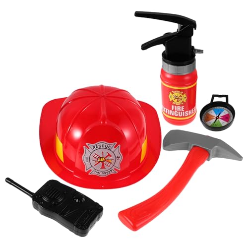 GARVALON 1 Satz Feuerwehrmann Kostümset für Teiliges Rollenspielset mit Feuerwehrhelm und Zubehör Interaktives für Kreatives Lernen für Jungen GARVALON 1 Satz Feuerwehrmann Kostümset für Teiliges Rollenspielset mit Feuerwehrhelm und Zubehör Interaktives für Kreatives Lernen für Jungen von GARVALON
