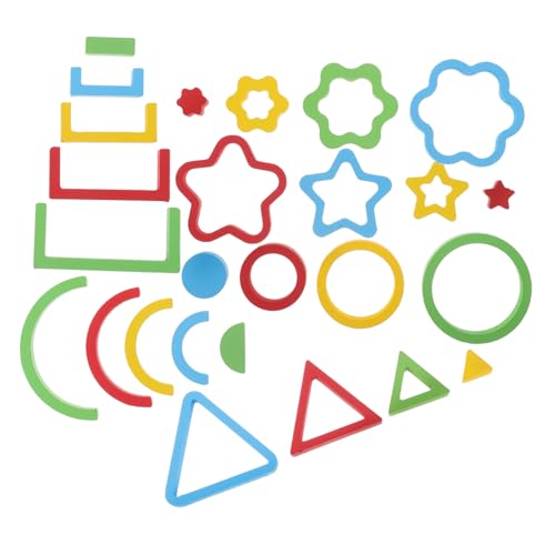 GARVALON 1 Satz Geometrisches Holzpuzzle Frühes Lernspielzeug Für Kinder Montessori Form Und Farberkennungsspielzeug Sortier Und Zuordnungsset von GARVALON