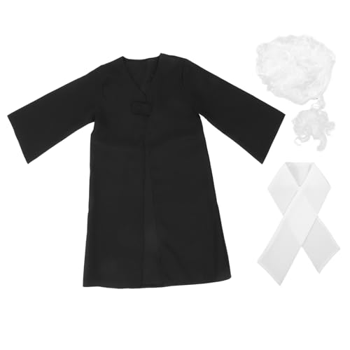 GARVALON 1 Satz Richteruniform für Jungs Haken Gerichtsverkleidung Set Richter Kleidung Kleinkind-Richterkostüm für Party Partyrichterkostüm und Perücke Polyester Black GARVALON 1 Satz Richteruniform für Jungs Haken Gerichtsverkleidung Set Richter Kleidung Kleinkind-Richterkostüm für Party Partyrichterkostüm und Perücke Polyester Black von GARVALON