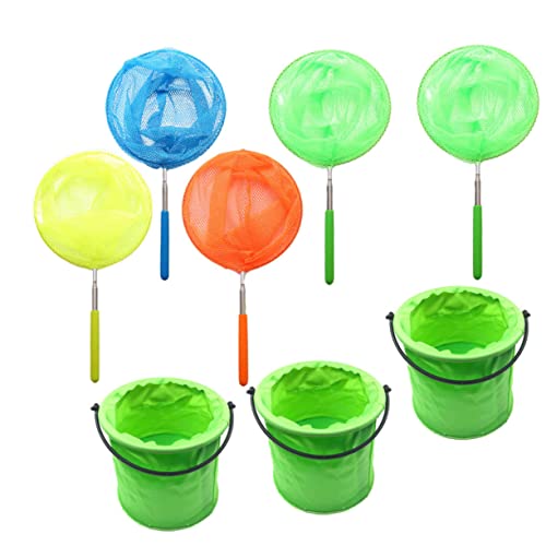 GARVALON 1 Satz Teleskopisches Schmetterlingsnetz Set für Insektenfangspielzeug mit Faltbaren Eimern für Garten und Outdoor Zufällige Farbe Zufällige Farbe von GARVALON