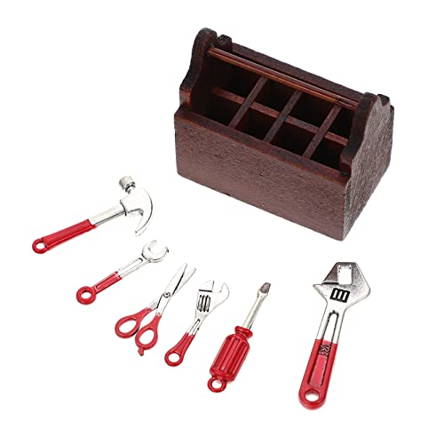GARVALON Miniatur-werkzeugkoffer Aus Holzlegierung Set Mit Mini-werkzeugen Für Die Heimreparatur Dekoration Mini-hausreparaturwerkzeug von GARVALON