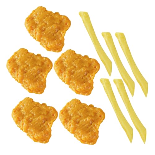 GARVALON 1satz Teiliges Künstliche Chicken Nuggets Und Pommes Frites Modell Realistische Lebensmittel-Dekoration Aus PVC Für Spielküche Und Fotografie von GARVALON