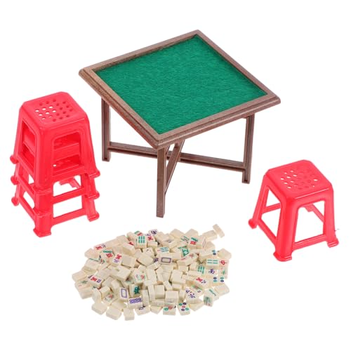 GARVALON 1 Set Mahjong-tischstühle Für Puppenhäuser: Mini-möbel, Realistisches Spielzubehör Für Die Puppenhausdekoration – Langlebig Und Einfach Zu Montieren von GARVALON