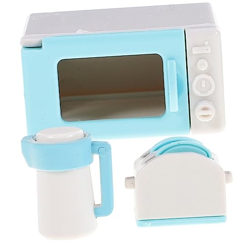 GARVALON Spielzeugmikrowelle Für Kinder Puppenhaus-küchenset Mit Wasserkocher Brotbackautomat Kochset Für Mädchen Und Jungen von GARVALON
