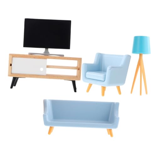 GARVALON Mini-möbelset Für Puppenhaus Inkl Mini-tv-Schrank Und Spielzeug Als Wohnzimmerdekoration Und Foto-Requisite Geeignet von GARVALON