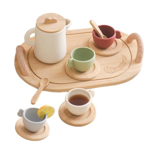 GARVALON 1 Set Miniatur Teegeschirr, Miniatur Geschirr, Spielzeughaus Ornamente, Mädchen Kleinkind Spielzeug, Winziges Teegeschirr, Teezeit Spielset, Kinderspielzeug Geschirr, Miniatur von GARVALON