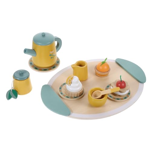 GARVALON Holz Teeservice Spielzeug Für Kinder Realistisches Rollenspiel-Set Und Tassen-Set Fantasie Und Feinmotorik von GARVALON