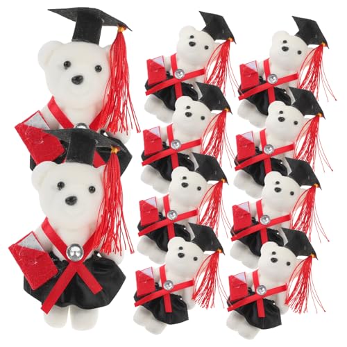 GARVALON 10 Stück Boshi Bärenstrauß Plüsch Abschlussbär Spielzeug Abschlussbär Spielzeug DIY Plüschbären Dekorativer Abschlussplüschbär Kleine Bärenpuppe Mini Abschlussbär Plüschspielzeug von GARVALON