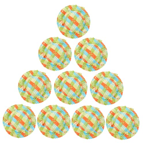 GARVALON 10 Stück Geflochtener Strohhut, Webhut, Bastelhut, Kleines Deko Accessoire, Puppe, Kleiner Hut, Gewebter Hut, Ornament, Mini Hüte Zum Basteln, Gewebter Hut, Deko Hut, Foto von GARVALON