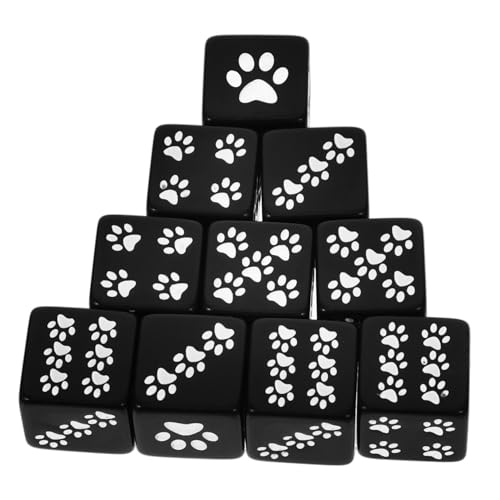 GARVALON 10 Stück Punktwürfel, Kleine Würfel, Würfelspielspielzeug, 16 Mm Würfel, Partyspielwürfel, Pfotenmusterwürfel, Würfel Für Glücksspiele, Cartoon Würfel, Partygeschenk, Harzspiel GARVALON 10 Stück Punktwürfel, Kleine Würfel, Würfelspielspielzeug, 16 Mm Würfel, Partyspielwürfel, Pfotenmusterwürfel, Würfel Für Glücksspiele, Cartoon Würfel, Partygeschenk, Harzspiel von GARVALON