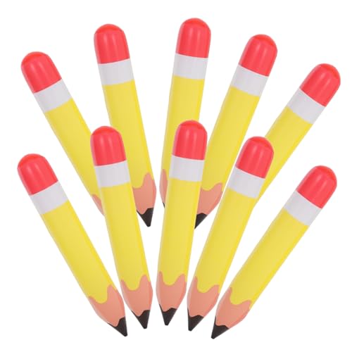 GARVALON 10 Stück Teiliges Aufblasbare Bleistift-deko Bunte Pvc-kinderparty Luftballons Große Langlebige Geburtstags Klassenzimmerdekoration Fotorequisiten und Partyaccessoires von GARVALON