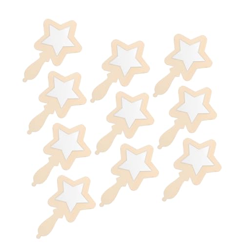 GARVALON 10 Stück Unvollendete Holzspiegel Zum Selbermachen, Sternförmige Handspiegel, Make-up-Spiegel, DIY-bastelprojektspiegel Für Die Selbsterkennung Von Babys GARVALON 10 Stück Unvollendete Holzspiegel Zum Selbermachen, Sternförmige Handspiegel, Make-up-Spiegel, DIY-bastelprojektspiegel Für Die Selbsterkennung Von Babys von GARVALON