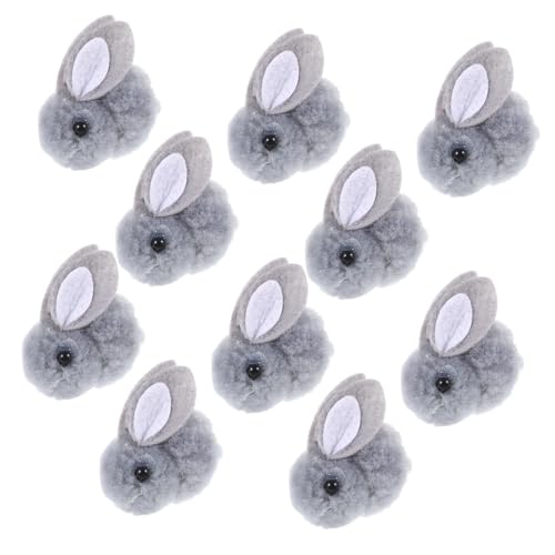 GARVALON 10Stücke Niedliche Kleine Plüschhasen DIY Kaninchenpuppen Weiche Stofftiere für Bastelprojekte mit Zufälligen Ohrenfarben für und Dekorationen von GARVALON
