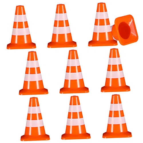 GARVALON 10Stücke Verkehrskegel aus Hochwertigem Material für Lernspielzeug für Sandtisch Verkehrsdemonstrationen und Kreative Modelle Absperrungen für Spielerisches Lernen von GARVALON