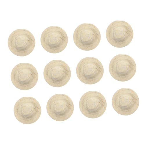 GARVALON 12 Stück Mini Strohhut, Webhut, Bastelhut, Kreatives Hutornament, Mini Hüte, Miniatur Puppenhaus, Gewebter Hut, Kleiner Hut, Kleines Accessoire, DIY Bastelhüte, Requisite, von GARVALON