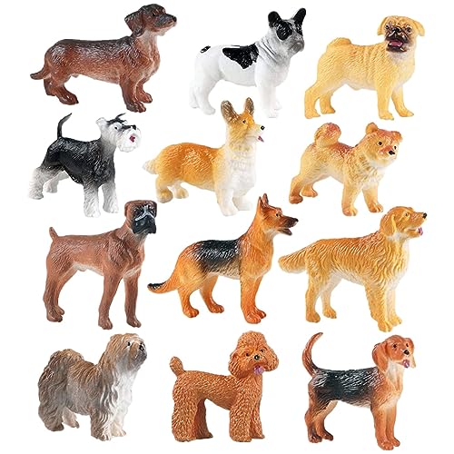 GARVALON Hund Spielzeug Kinder 12 Teiliges Set Hundefiguren Realistische Welpen Statuen Für Interessante Hundedekorationen Perfekt Als Oder Für Kuchen Dekoration Kleine Figuren Für Kinder von GARVALON