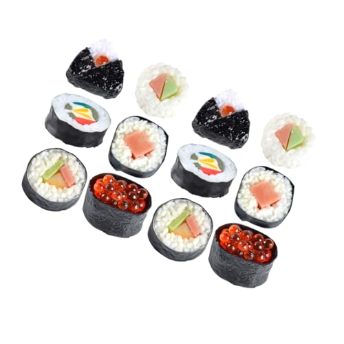 GARVALON 12Stücke Teiliges Sushi Modell Realistische Gefälschte Lebensmittel für Ausstellungen und Fotografie für Spielküchen und Pädagogische Zwecke Langlebig und Sicher von GARVALON