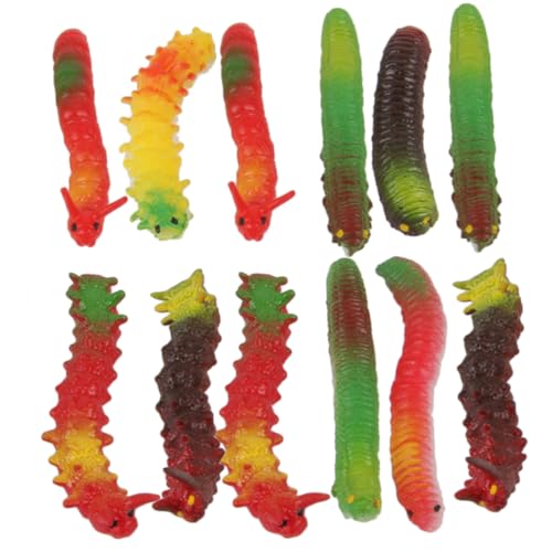 GARVALON 12pcs Caterpillars Trick Accessoires Schreckliche Gefälschte Raupen Künstliche Raupen von GARVALON