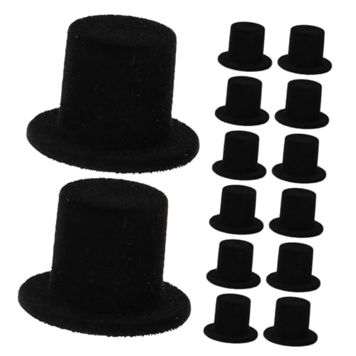 GARVALON 15 Stück Teiliges Kleine Miniatur Zylinderhüte aus Flockigem Material Handgefertigte Puppen und Schneemann Deko Kawaii Winzige Hüte für DIY Bastelprojekte und Niedliche von GARVALON
