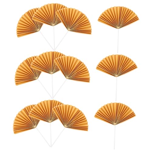 GARVALON 16 Stück Teiliges Faltbare Papierfächer Cake Toppers Dekorative Tortendeko für Geburtstagstorten Kreative Cupcake Picks Eleganter Vintage Stil für Festliche Anlässe von GARVALON